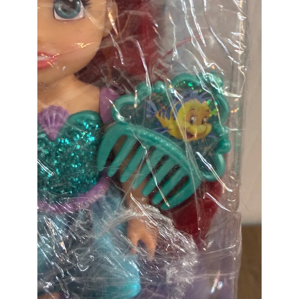 Disney Princess Ariel Doll Jakks Pacific Red Hair Teal Gown with Flounder Comb
